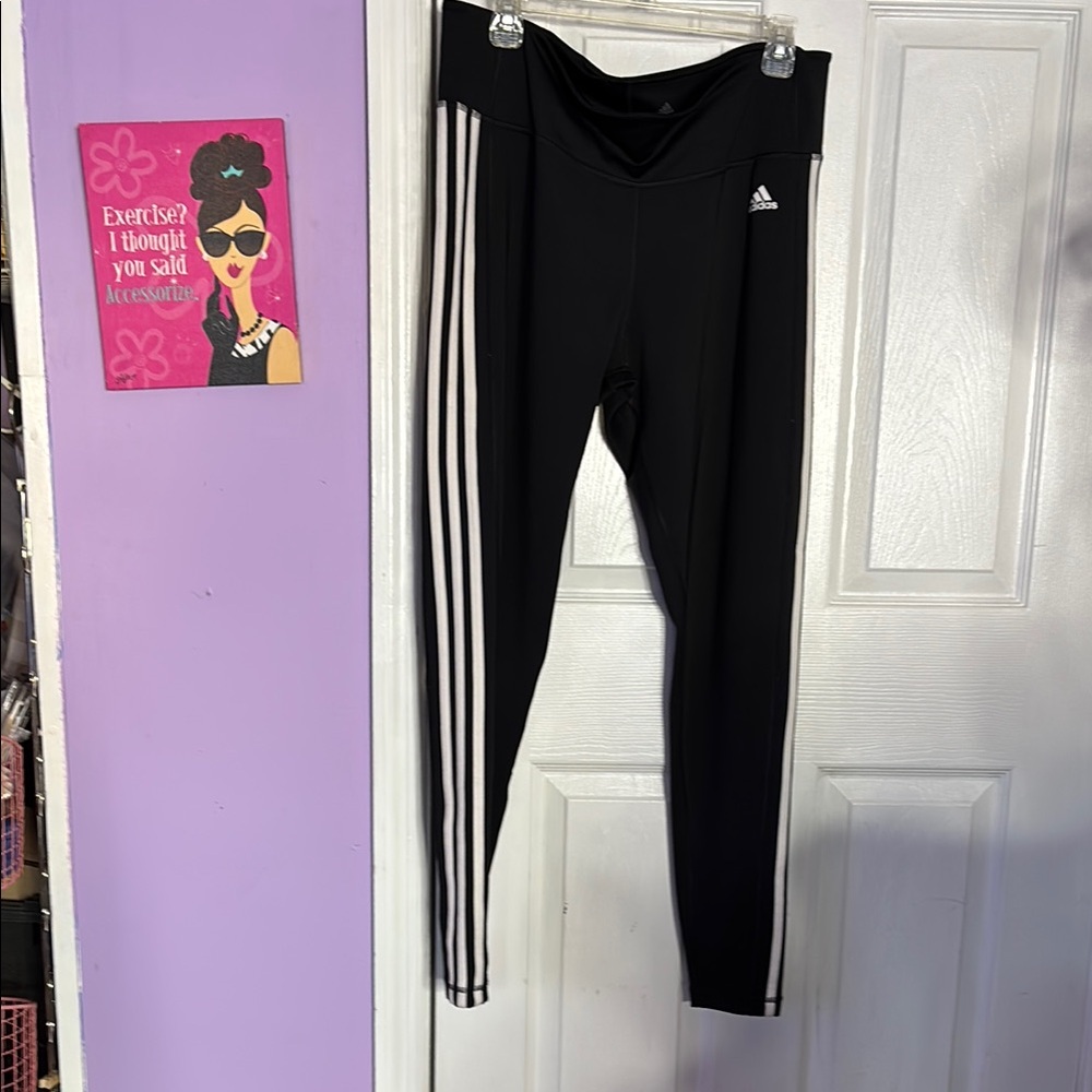 Adidas Black and White Track Pants with Iconic Stripes
